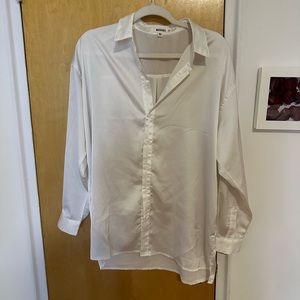 Oversized Satin Button Down 🤍